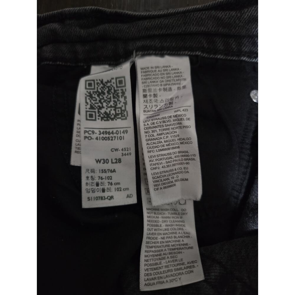Levis Womens Jeans Black Size 30 Wedgie Straight Denim Stretch Cotton Distressed - Picture 9 of 11